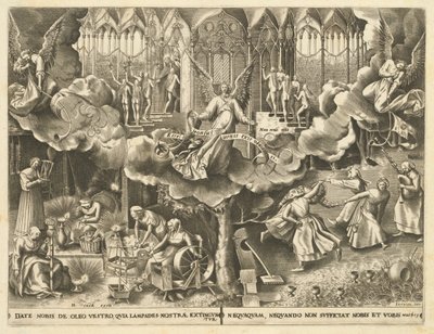Lignelsen om de vise og tåbelige jomfruer af Philip Galle, after Pieter Bruegel the Elder