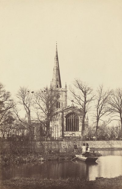 Kirke fra en flodbred, 1850