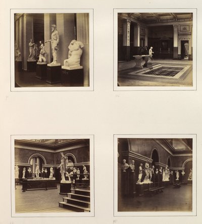 [Græsk hof med farnese torso af en ungdom, udsigt over en klassisk springvand og pool, Rom..., ca. 1859. af Philip Henry Delamotte.