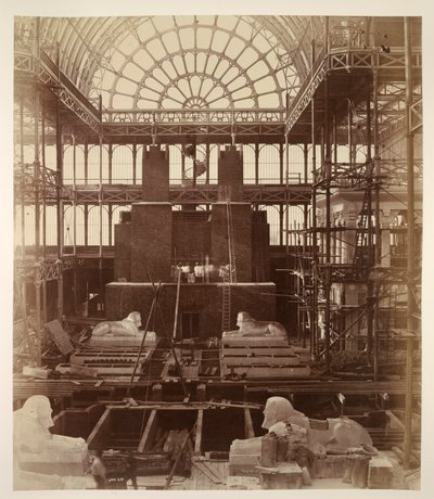 Forberedelser til opførelsen af kolosserne fra Abu Simbel, Crystal Palace, fra 