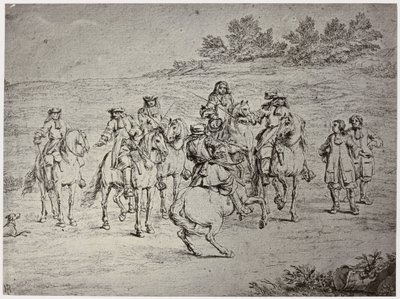 Van der Meulin [?], Ludvig XIV. og kunstneren af Philip Henry Delamotte