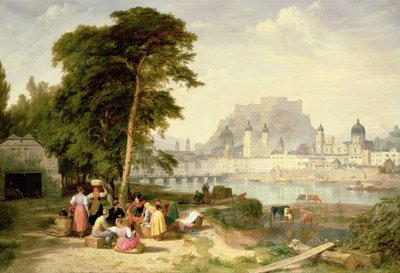 Byen Salzburg, Ærkebiskoppens palads på klippen af Philip Hutchins Rogers