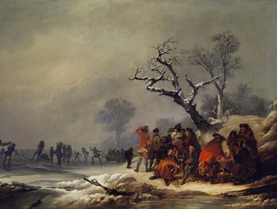 Hvilende samfund i vinterlig nydelse af Philip James de Loutherbourg