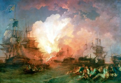 Slaget ved Nilen, 1800 af Philip James de Loutherbourg