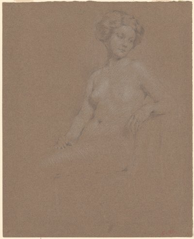 Siddende nøgen kvinde af Philip Leslie Hale