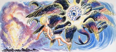 Mytisk monster, illustration fra 