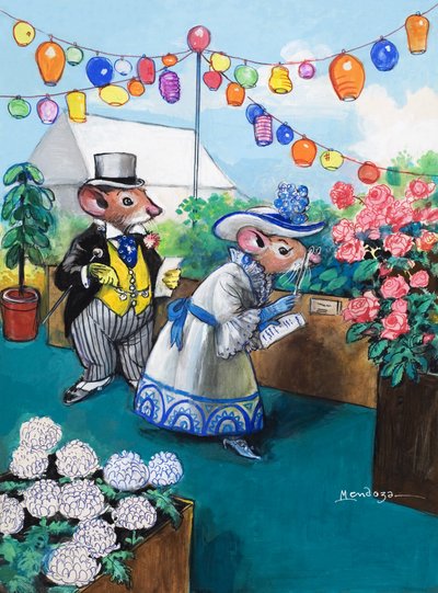 The Town Mouse and the Country Mouse (gouache på papir) af Philip Mendoza