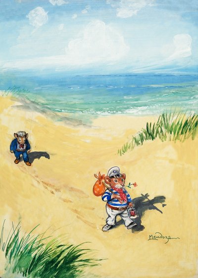 The Town Mouse and the Country Mouse (gouache på papir) af Philip Mendoza