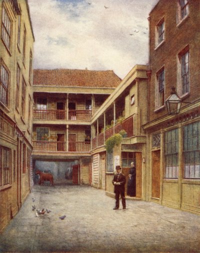 Yard of Old Bell Inn, Holborn, fra syd, 1897 af Philip Norman