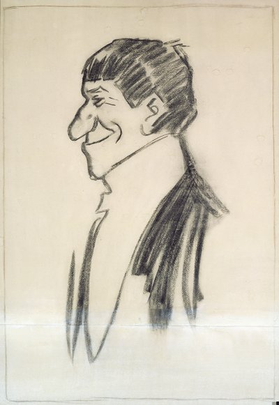 Selvportræt (kul på papir) af Philip William May