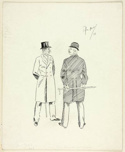 To herrer med spadserestokke af Philip William May