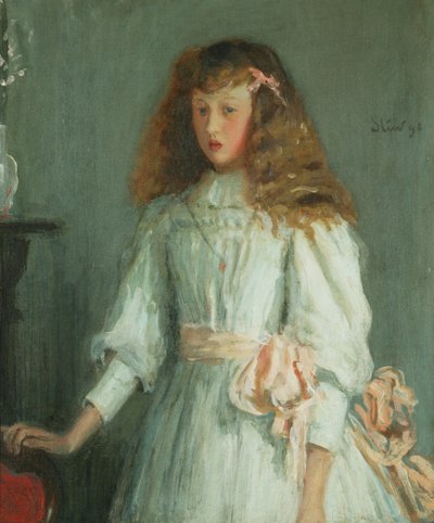 En ung pige i en hvid kjole af Philip Wilson Steer