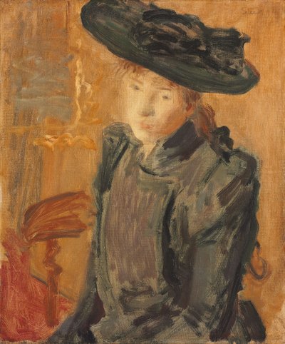 Pige i stor hat af Philip Wilson Steer