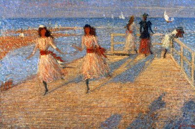 Girls Running, Walberswick Pier, 1888-1894 af Philip Wilson Steer