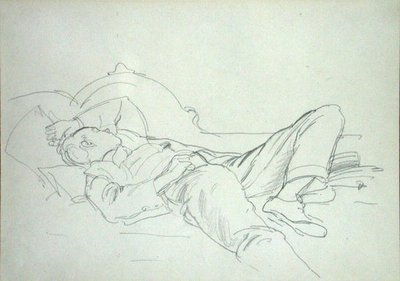 At have en snooze (blyant på papir) af Philip Wilson Steer