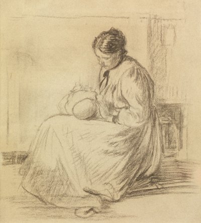 Mor og barn (kridt) af Philip Wilson Steer
