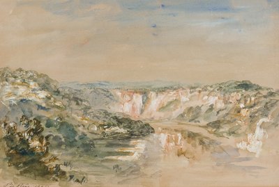 The Bend in the River, nær Chepstow, Monmouthshire, 1905 (wc & gouache på papir) af Philip Wilson Steer