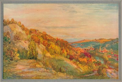 Den røde bro, Ironbridge, 1910, c1932 af Philip Wilson Steer