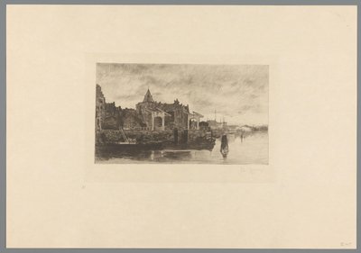 Udsigt over Amsterdam med toppen af ​​Schreierstoren Le Schreierstoren (original titel) Jacob Maris. Tolv landskaber (serietitel) af Philip Zilcken (signed by artist)