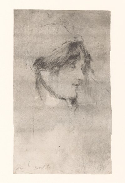 Hovedet af en kvinde La Bête a Bon Dieu (original titel) af Philip Zilcken (signed by artist)