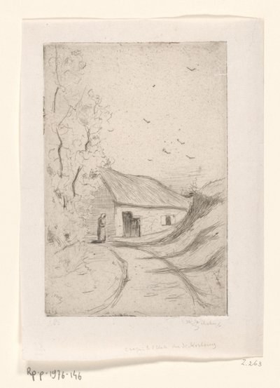 Hus på en landevej Chaumiere a Vleurgat (Bruxelles) (original titel) af Philip Zilcken (signed by artist)