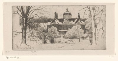 Huis ten Bosch i sneen La Maison du Bois, La Haye (original titel) af Philip Zilcken (signed by artist)
