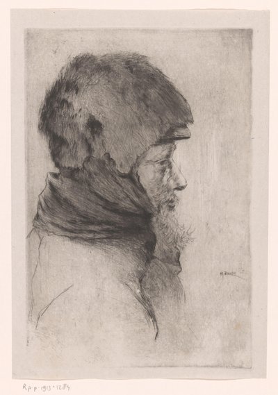 Hovedet af en gammel mand, i profil Old Mendiant (original titel) af Philip Zilcken
