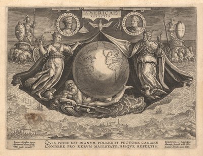 America Revetio Cover, 1591 af Philipp Galle