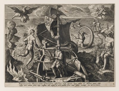 Ferdinando Magallanes Lusitanus of America Retetio, 1591 af Philipp Galle