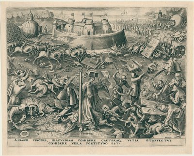 Fortitudo Fortitude fra De syv dyder, 1559. af Philipp Galle