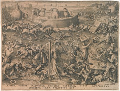 Fortitudo Fortitude fra De syv dyder, 1559. af Philipp Galle