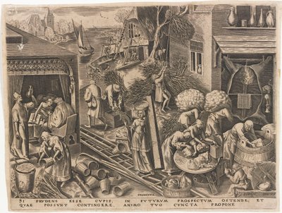Prudentia Prudence fra De syv dyder, 1559. af Philipp Galle