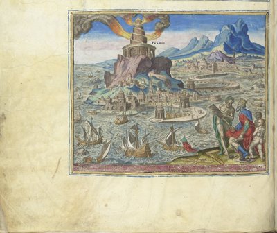 Fyrtårnet i Alexandria fra serien The Eightth Wonders of the World, 1572 af Philipp Galle