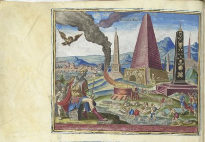 Pyramiderne i Egypten fra serien The Eightth Wonders of the World, 1572 af Philipp Galle
