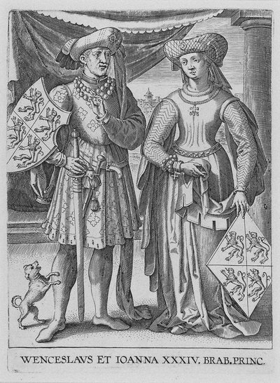 Wenceslaus I, hertug af Luxembourg og Joanna, hertuginde af Brabant, ca. 1600 af Philipp Galle