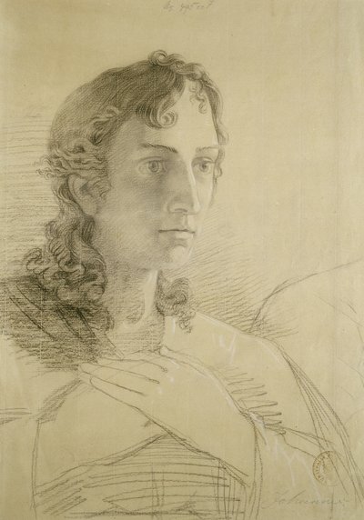 St. Johns hoved og hænder, 1806 (kridt og trækul på papir) af Philipp Otto Runge