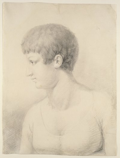 Portræt af Pauline Runge, 1801 (sort kridt på papir) af Philipp Otto Runge