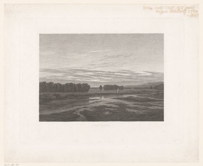 Udsigt over Elben Abend an der Elbe af Philipp Veith