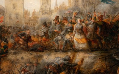 Defense of Tournai af prinsessen af Epinoy, Philippe-Auguste Hennequin, Museum of Fine Arts of Tournai af Philippe Auguste Hennequin