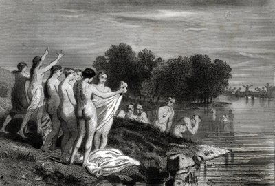 Dåb: Anabaptister er kristne, der tror, at dåben kun er gyldig, når kandidaten bekender sin tro på Kristus og ønsker at blive døbt. af Philippe Auguste Jeanron