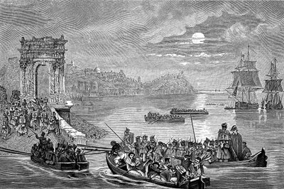 Franskmændenes besættelse af Ancona, Italien, 23. februar 1832. af Philippe Auguste Jeanron