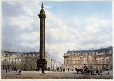 Column de la Place Vendôme - i ""Gå i Paris og dens omgivelser"", designet af Jacottet og Benoist, ca. 1840 af Philippe Benoist
