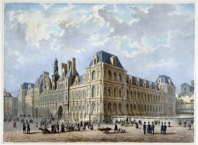 Rådhuset - i ""Walk in Paris og dens omgivelser"", designet af Jacottet og Benoist, ca. 1840 af Philippe Benoist