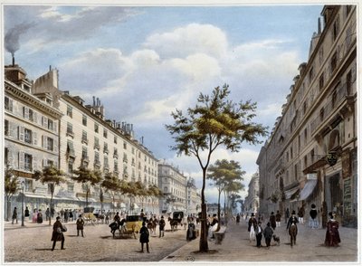 Le boulevard des Italians - i "Vandre i Paris og dens omgivelser"", af Jacottet og Benoist, red. Gihaut af Philippe Benoist