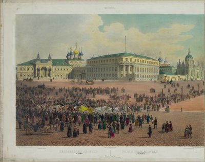 Nicholas Palace i Moskva Kreml fra en panoramaudsigt over Moskva i 10 dele, ca 1848 af Philippe Benoist