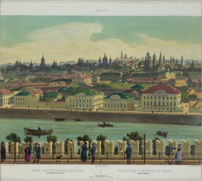 Udsigt over Zamoskvorechye fra Kreml-muren fra en panoramaudsigt over Moskva i 10 dele, ca 1848 af Philippe Benoist
