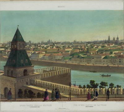 Udsigt over Zamoskvorechye fra Kreml-muren fra en panoramaudsigt over Moskva i 10 dele, ca 1848 af Philippe Benoist