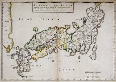 Geografisk kort over Japan lavet af fader Philippe Briet, jesuitt og fransk lærd (1601-1668). Paris, NL af Philippe Briet