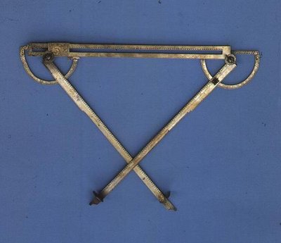 Trigonometer, ca. 1580 (messing) af Philippe Danfrie
