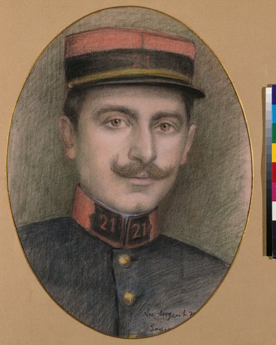 Sergent fra det 21. infanteriregiment (pastel på papir) af Philippe Galard